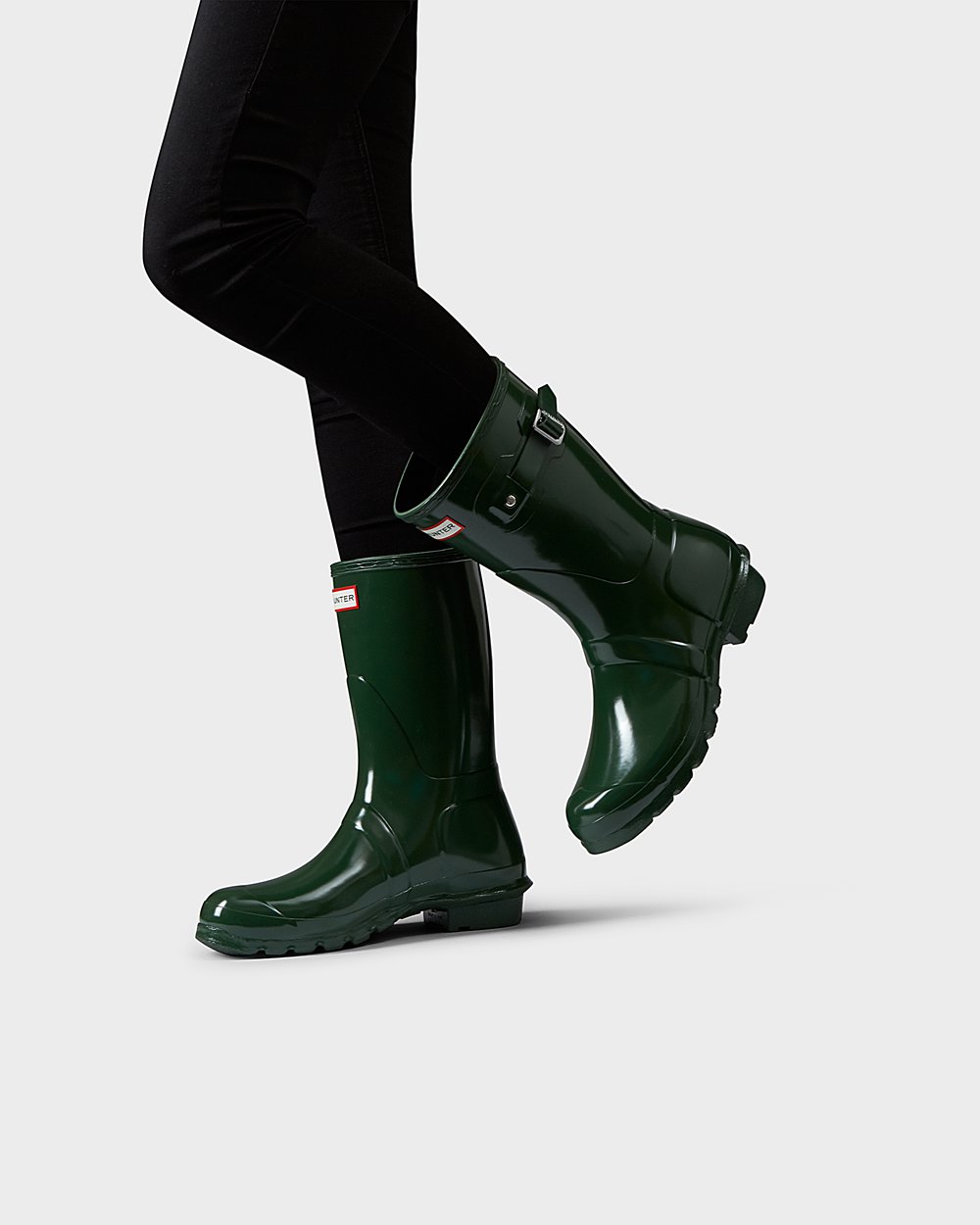 Korte Regenlaarzen Dames - Hunter Original Gloss - Groen - 58MDOYBXJ